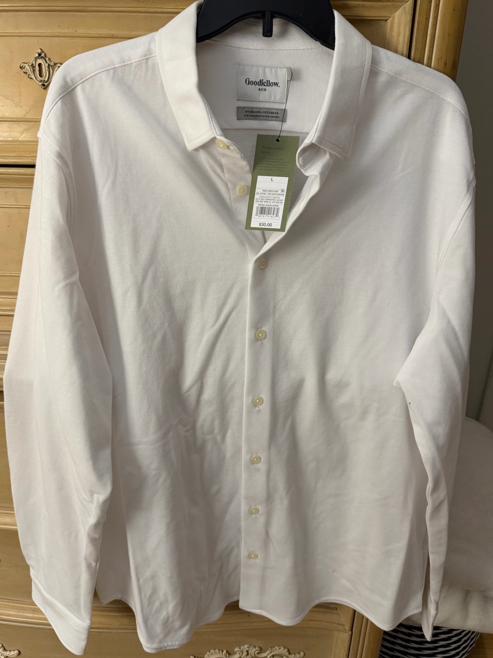 Goodfellow & Co Men's White Long-Sleeve Button-Down Shirt